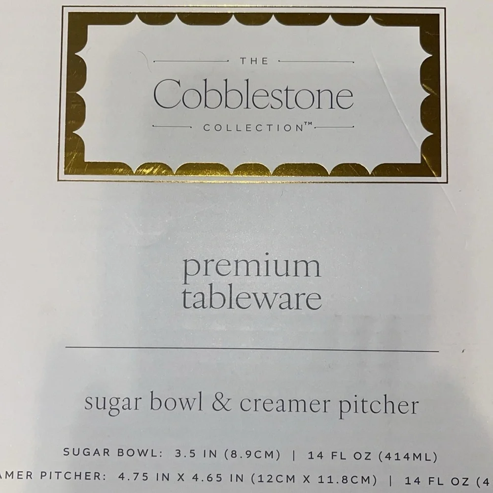 The Cobblest Collection Sugar Bowl & Creamer Pitcher